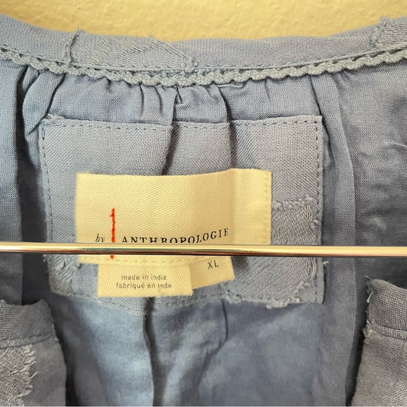 Anthropologie The Somerset Textured Mini Dress in Blue Size XL - Picture 4 of 5